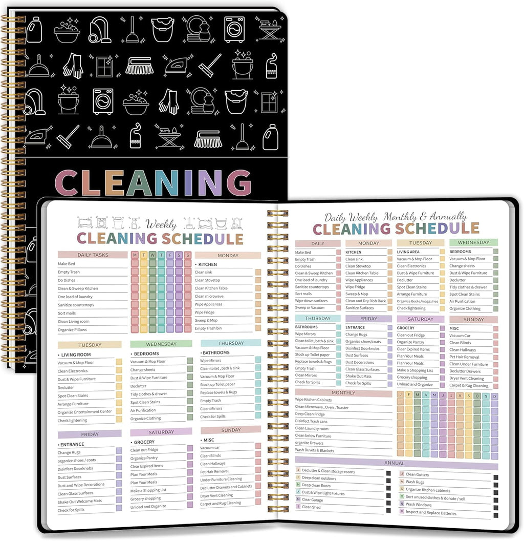 ADHD Cleaning Planner for Adults Women, Cleaning Schedule and Checklist Notebook, Cleaning and Organizing Planner, Da...
