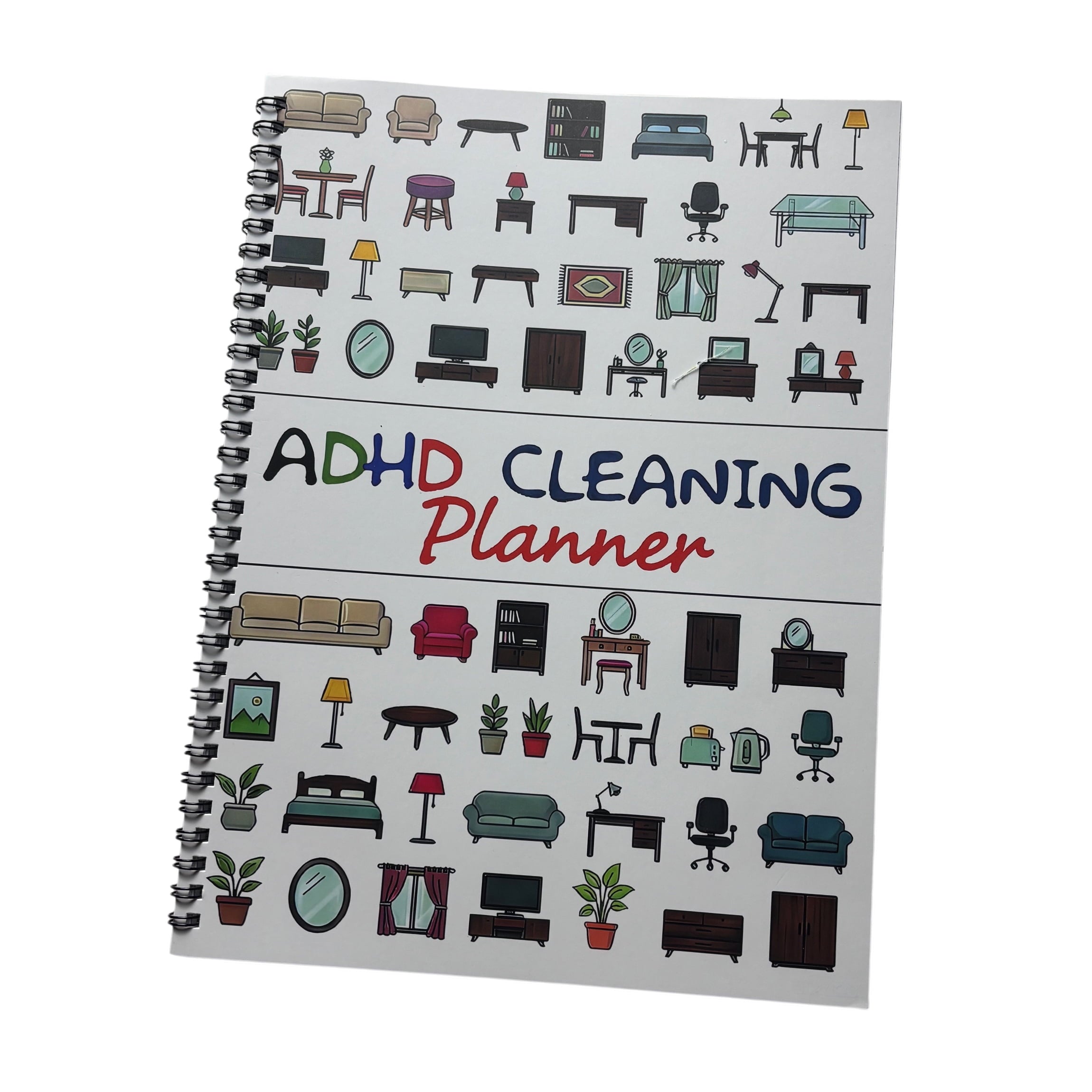 ADHD Cleaning Planner for Adults, Undated Daily Weekly Monthly Cleaning Schedule Checklist, Household Chores Organizer Notebook, 8.26 x 11.2