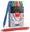 Retractable Gel Ink Colored Pens Set, Bright Colors - Doodle, Draw, Journal - 14 Pack
