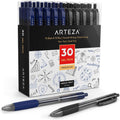 Arteza Retractable Gel Ink Pens Set, Black & Blue - Doodle, Draw, Journal - 30 Pack