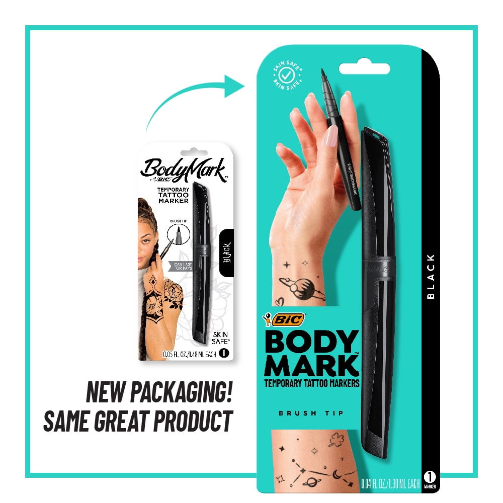 BodyMark Temporary Tattoo Marker, Black, 1-Count