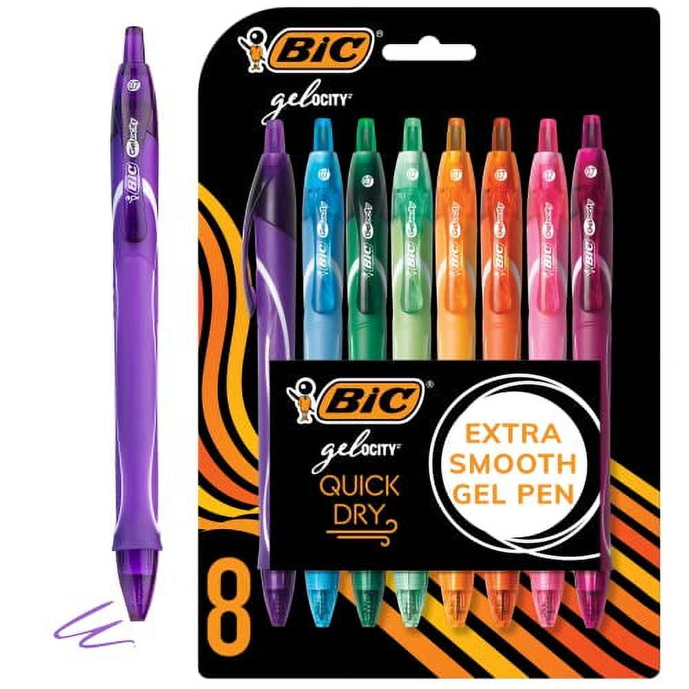 Gel-ocity Quick Dry Fashion Retractable Gel Pens, Medium Point (0.7mm), 8-Count Gel Pen Set, Colored Gel Pens With Fu...