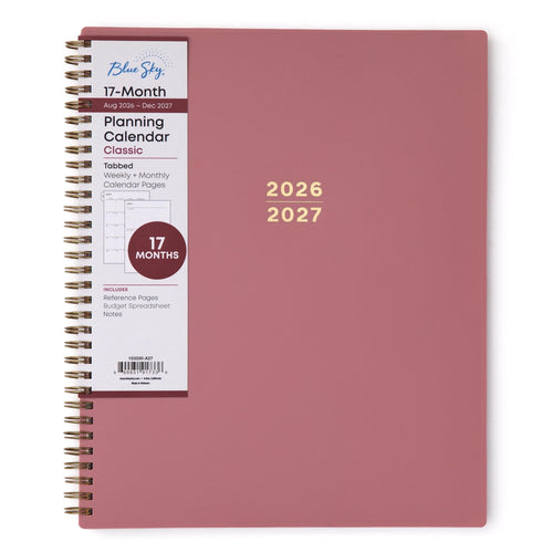 Blue Sky 17 Month 2026-2027 Weekly and Monthly Academic Year Planner Calendar, August 2026 - December 2027, 8.5" x 11", Flexible Cover, Wire