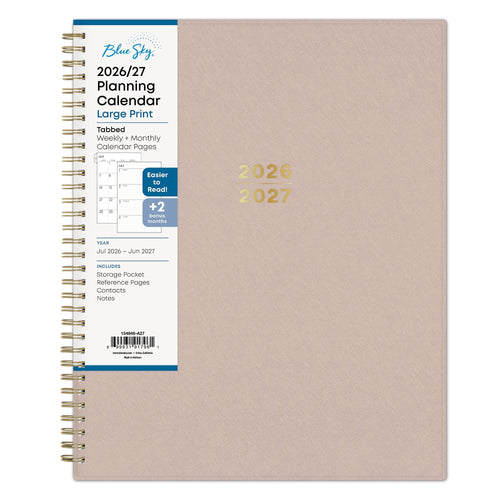 2026-2027 Large Print Weekly and Monthly Academic Year Planner Calendar, July 2026 - June 2027, 8.5" x 11", Flexible ...