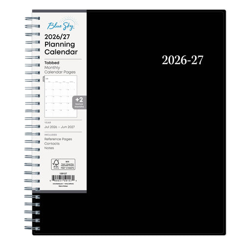 Blue Sky 2026-2027 Monthly Academic Year Planner Calendar, July 2026 - June 2027, 8" x 10", Monthly Layout, Flexible Cover, Wirebound, Lamin