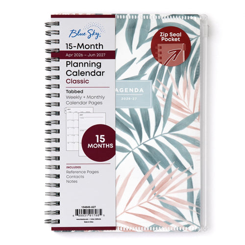 2026-2027 Weekly and Monthly Academic Year 15 Month Planner Calendar, April 2026 - June 2027, 5" x 8", Flexible Cover...