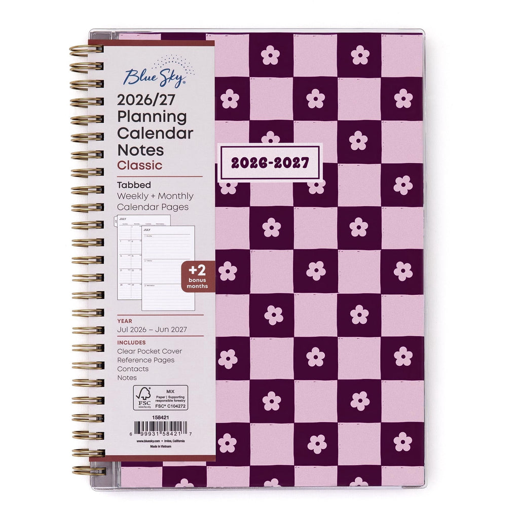 Blue Sky 2026-2027 Weekly and Monthly Academic Year Planner Calendar, July 2026 - June 2027, 5.875" x 8.625", Flexible Pocket Cover, Laminat