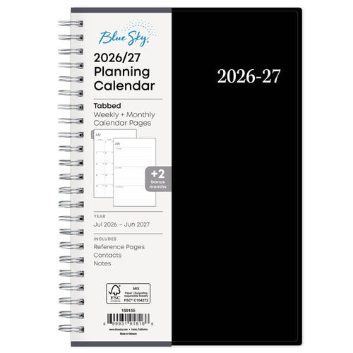 2026-2027 Weekly and Monthly Academic Year Planner Calendar, July 2026 - June 2027, 5" x 8", Flexible Cover, Wireboun...