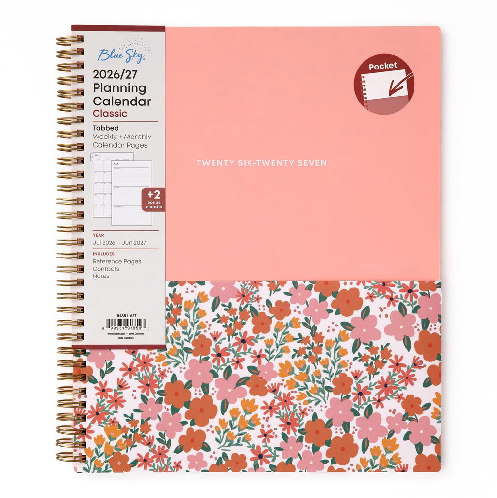 2026-2027 Weekly and Monthly Academic Year Planner Calendar, July 2026 - June 2027, 8.5" x 11", Flexible Cover With P...