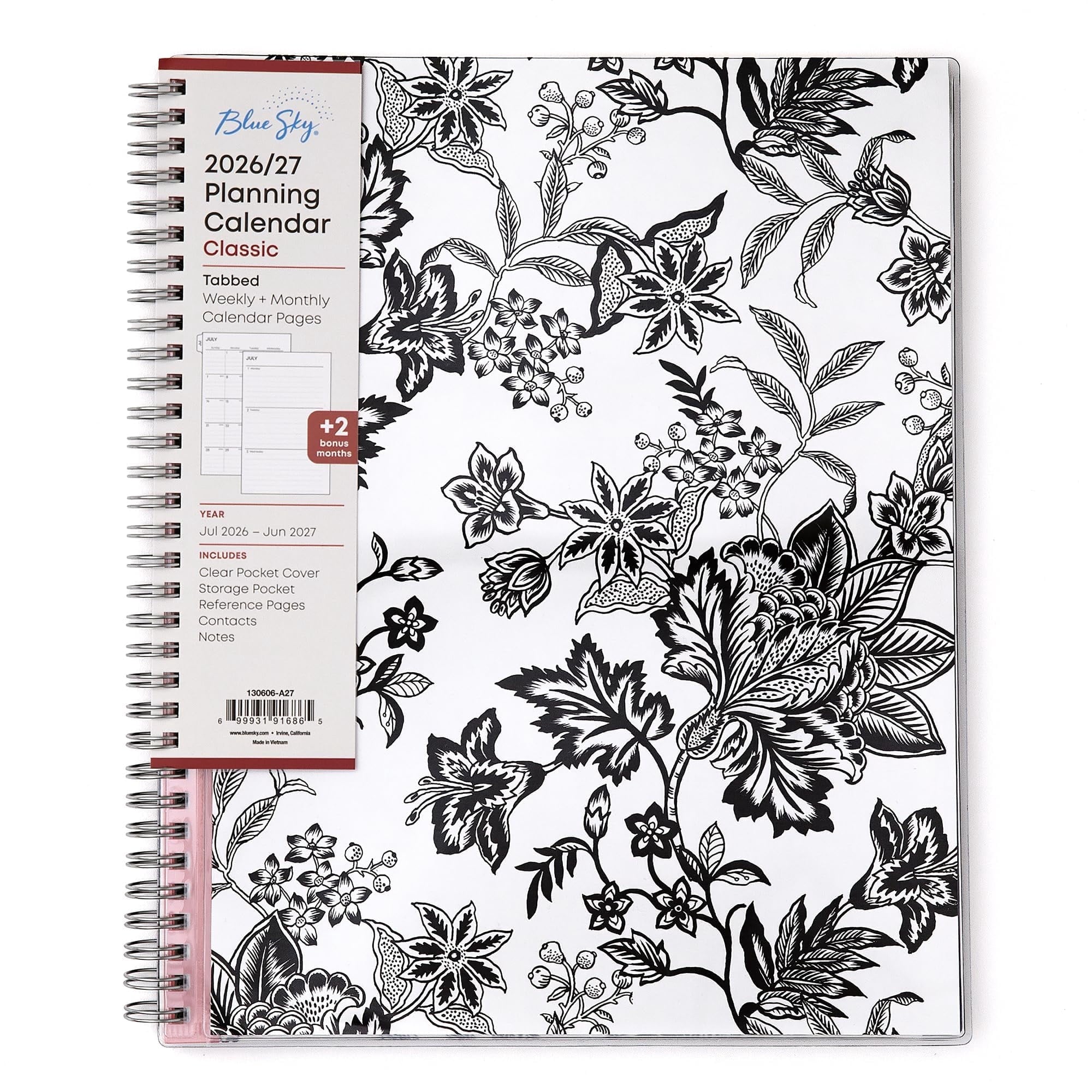 2026-2027 Weekly and Monthly Academic Year Planner Calendar, July 2026 - June 2027, 8.5" x 11", Flexible Pocket Cover...