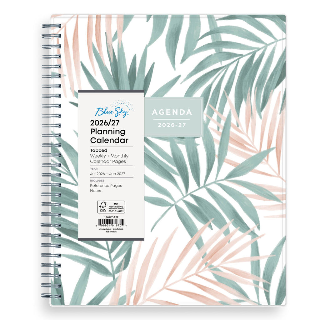 Blue Sky 2026-2027 Weekly and Monthly Academic Year Planner Calendar, July 2026 - June 2027, 8" x 10.875", Flexible Cover, Wirebound, Lamina