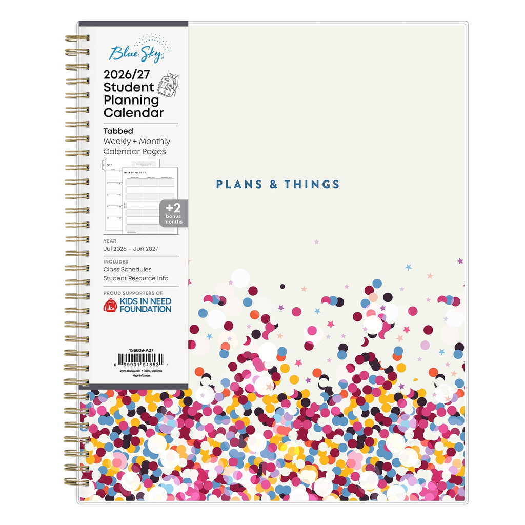 2026-2027 Weekly and Monthly Academic Year Student Planner Calendar, July 2026 - June 2027, 8.5" x 11", Flexible Cove...