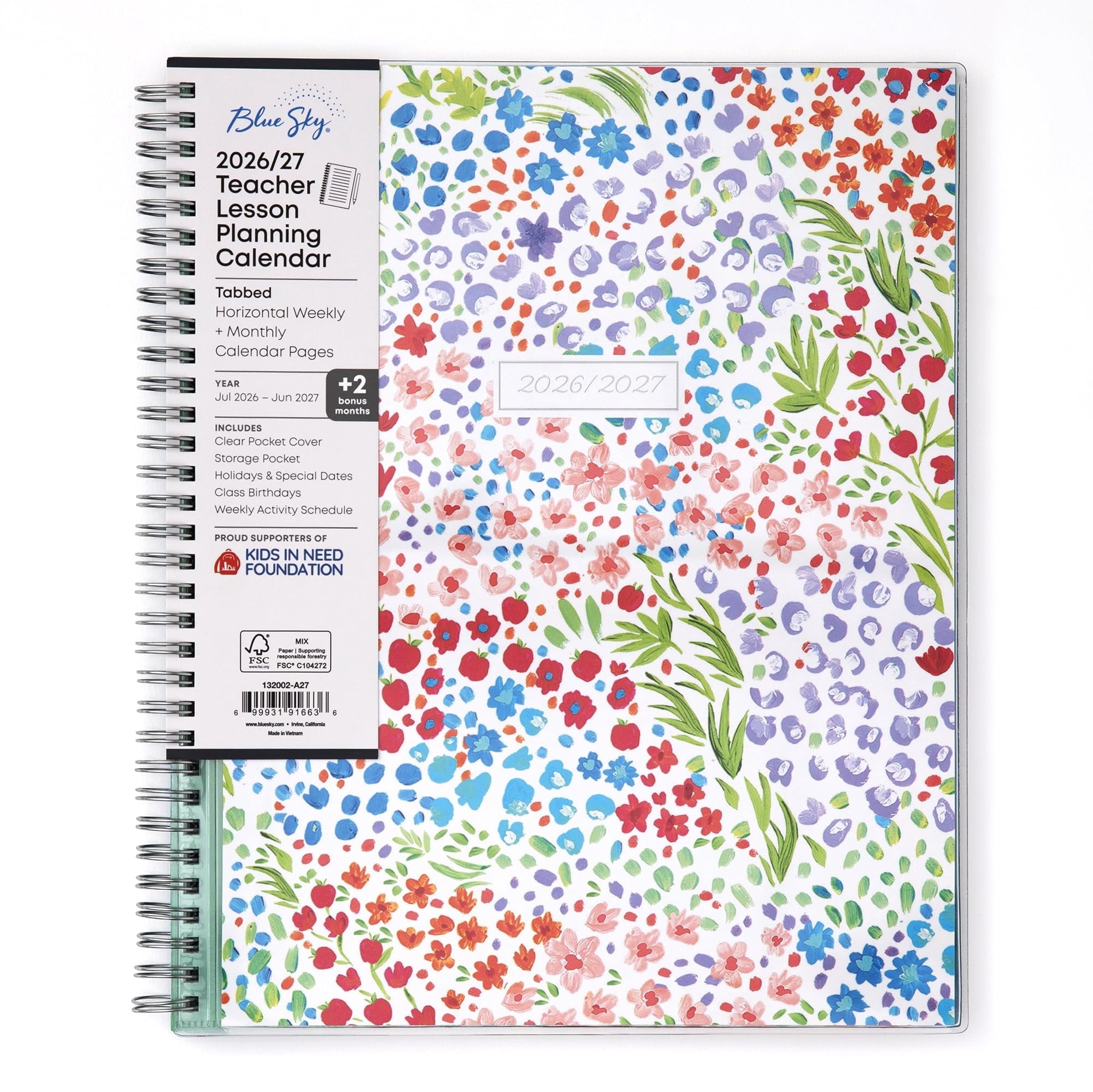 2026-2027 Weekly and Monthly Academic Year Teacher Lesson Planner Calendar, July 2026 - June 2027, 8.5" x 11", Clear ...