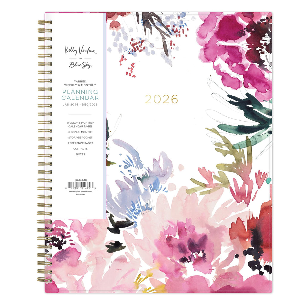 2026 Weekly and Monthly Planner Calendar, January 2026 - December 2026, 8.5" x 11", Flexible Cover, Laminated Tabs, D...