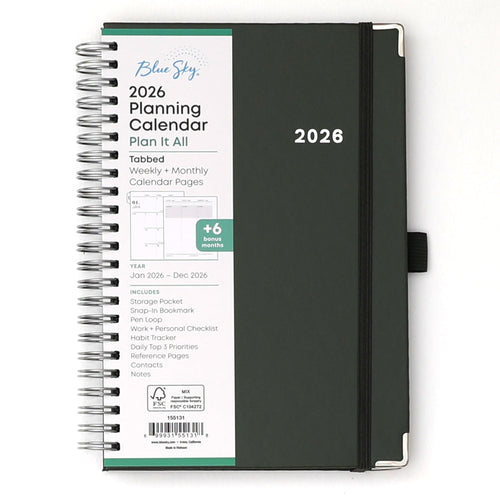 2026 Weekly and Monthly Planner Calendar, January 2026 - December 2026, 5" x 8", Faux Leather Cover, Wirebound, Stora...