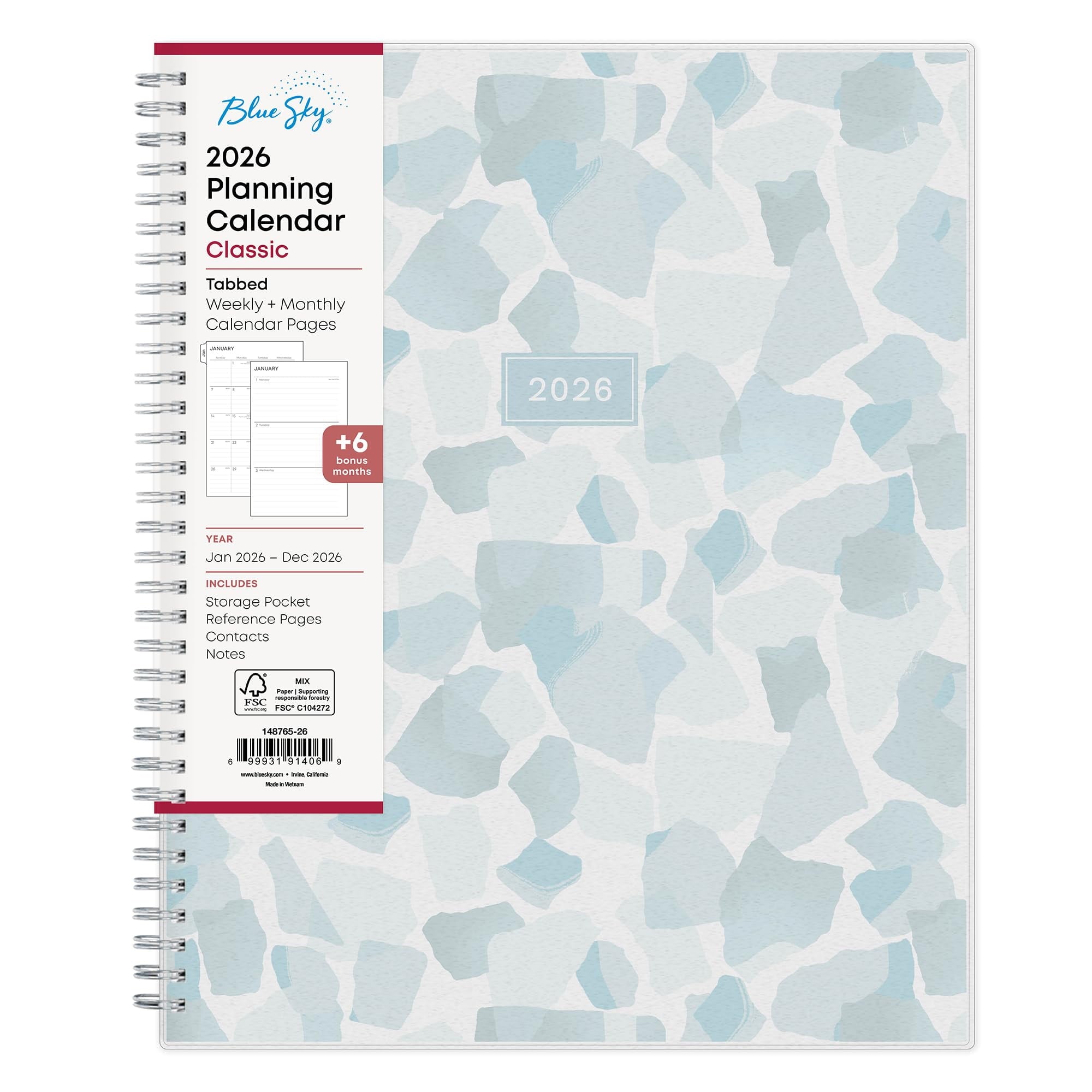 2026 Weekly and Monthly Planner Calendar, January 2026 - December 2026, 8.5" x 11", Flexible Frosted Cover, Laminated...