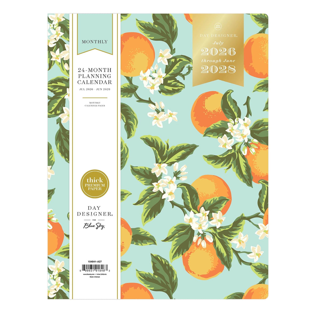 Blue Sky Day Designer 2026-2028 Monthly Academic Year 24 Month Planner Calendar, July 2026 - June 2028, 8.5" x 11", Flexible Cover, Stapled