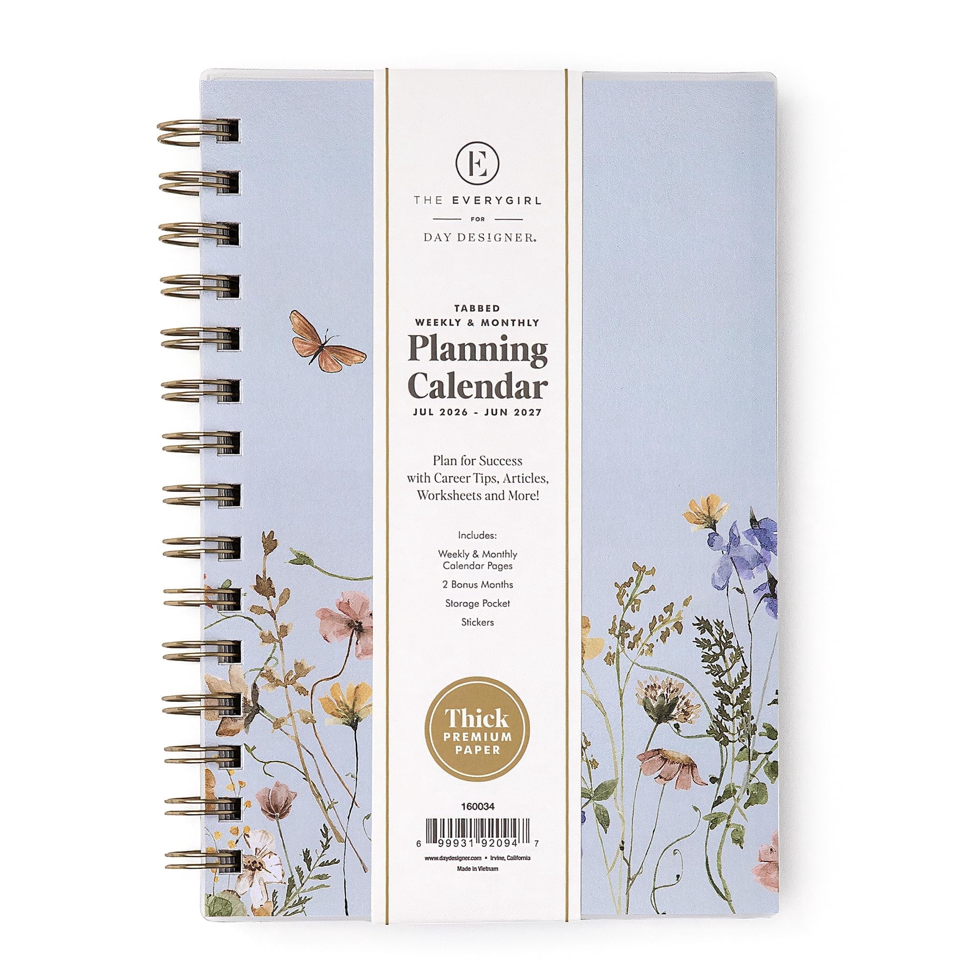 The Everygirl 2026-2027 Weekly and Monthly Academic Year Planner Calendar, July 2026 - June 2027, 5" x 8", Flexible C...