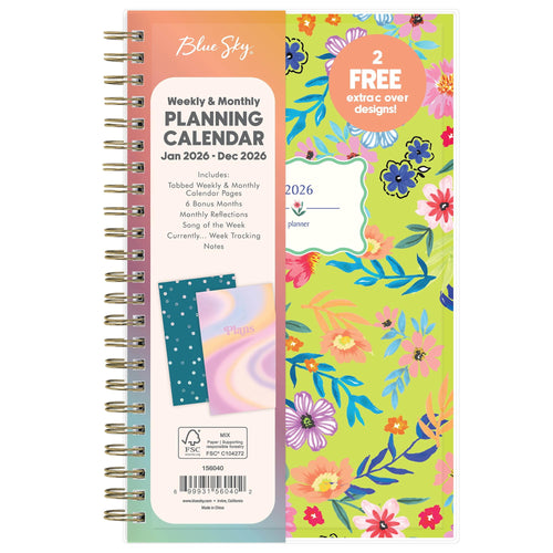 2026 Weekly and Monthly Planner Calendar, January 2026 - December 2026, 5" x 8", Flexible Interchangeable Cover, Dura...