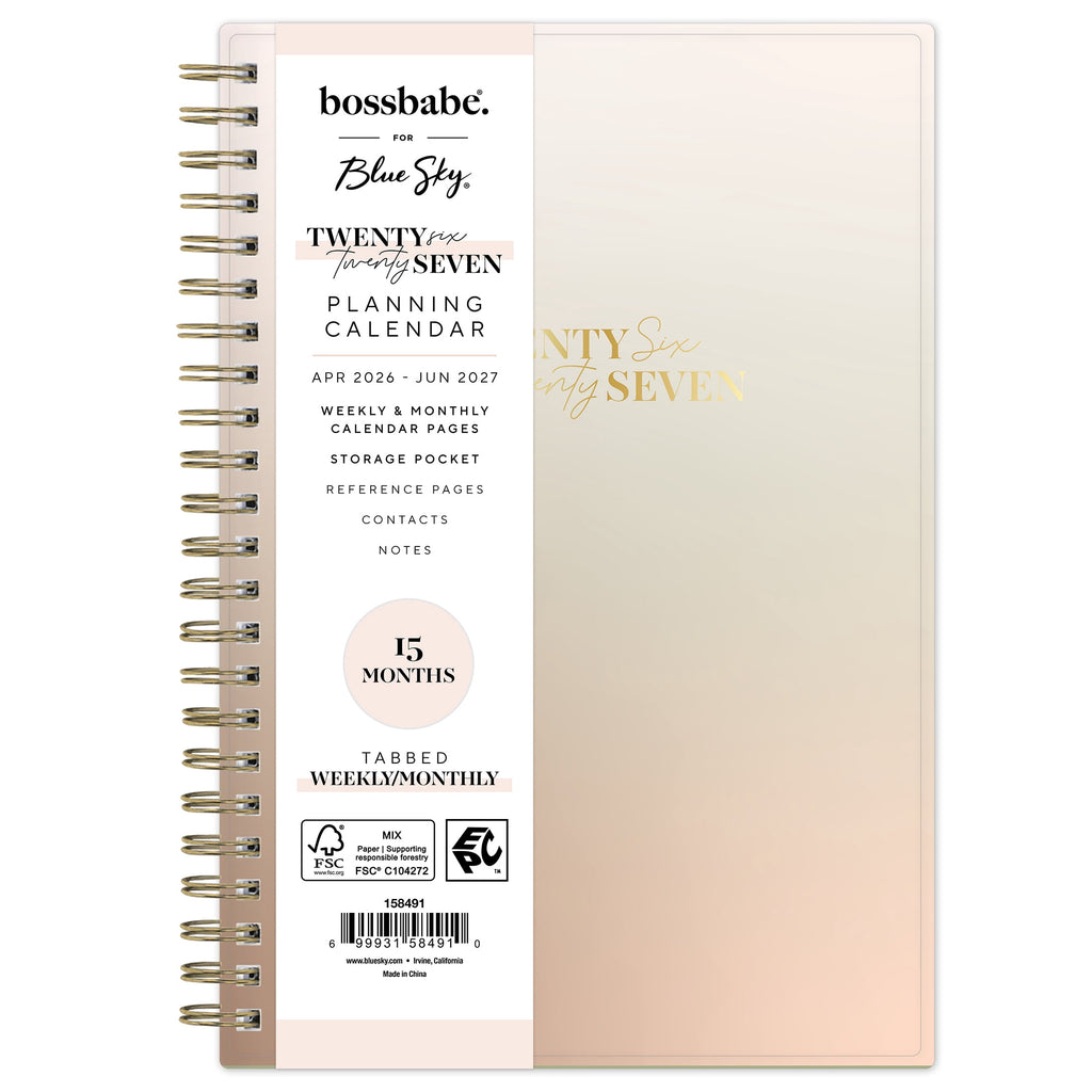 Bossbabe for Blue Sky Monthly Weekly Planner, 5" x 8", Wanisa 15-Month (April 2026 - June 2027)