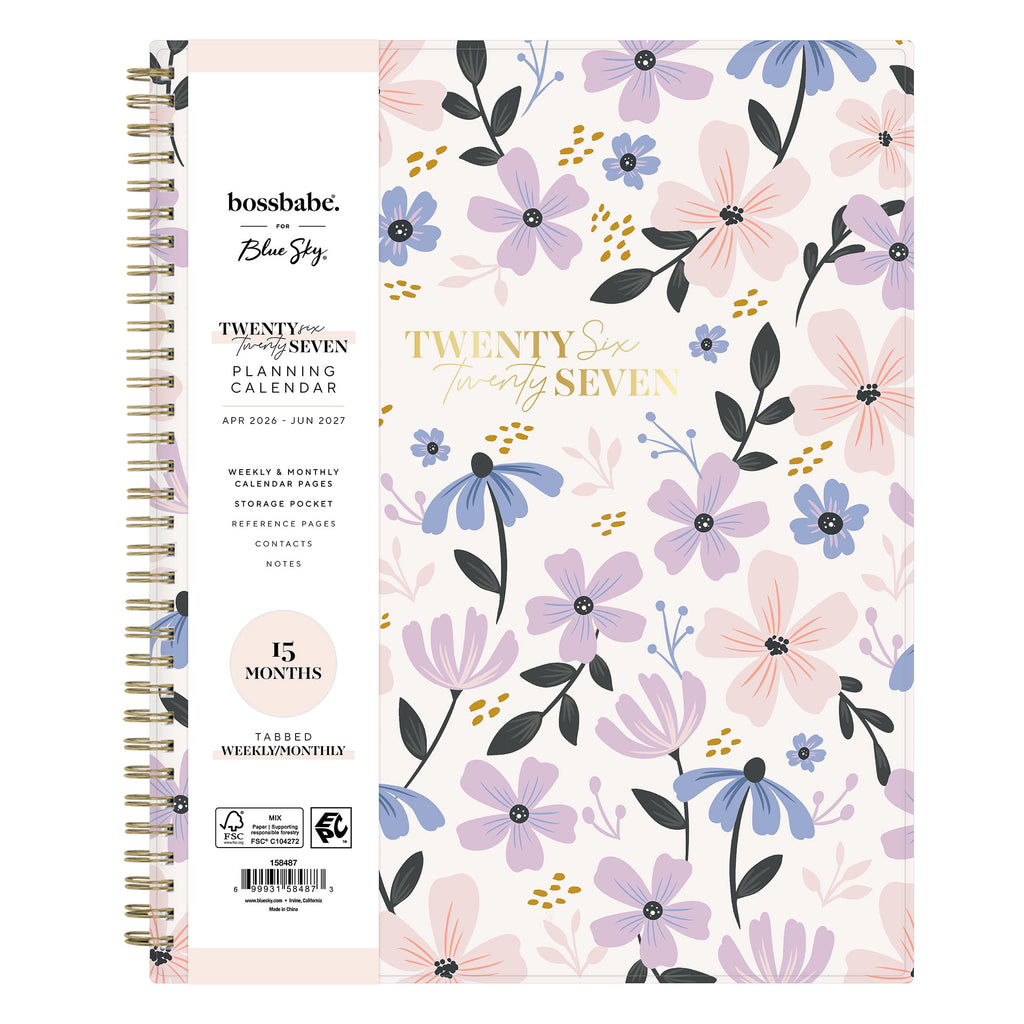 for Monthly Weekly Planner, 8.5" x 11", Morgana Floral 15-Month (April 2026 - June 2027)