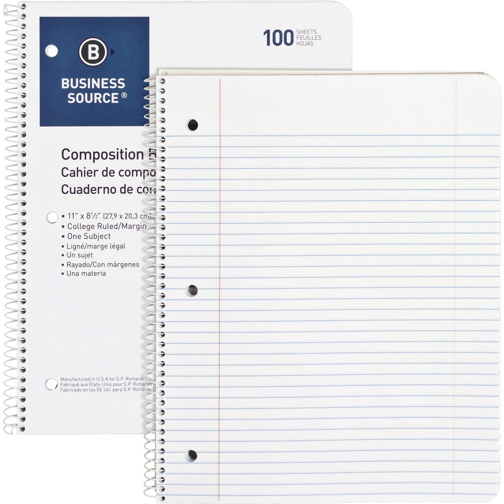 Wirebound College Ruled Notebooks - Letter, 1 Each