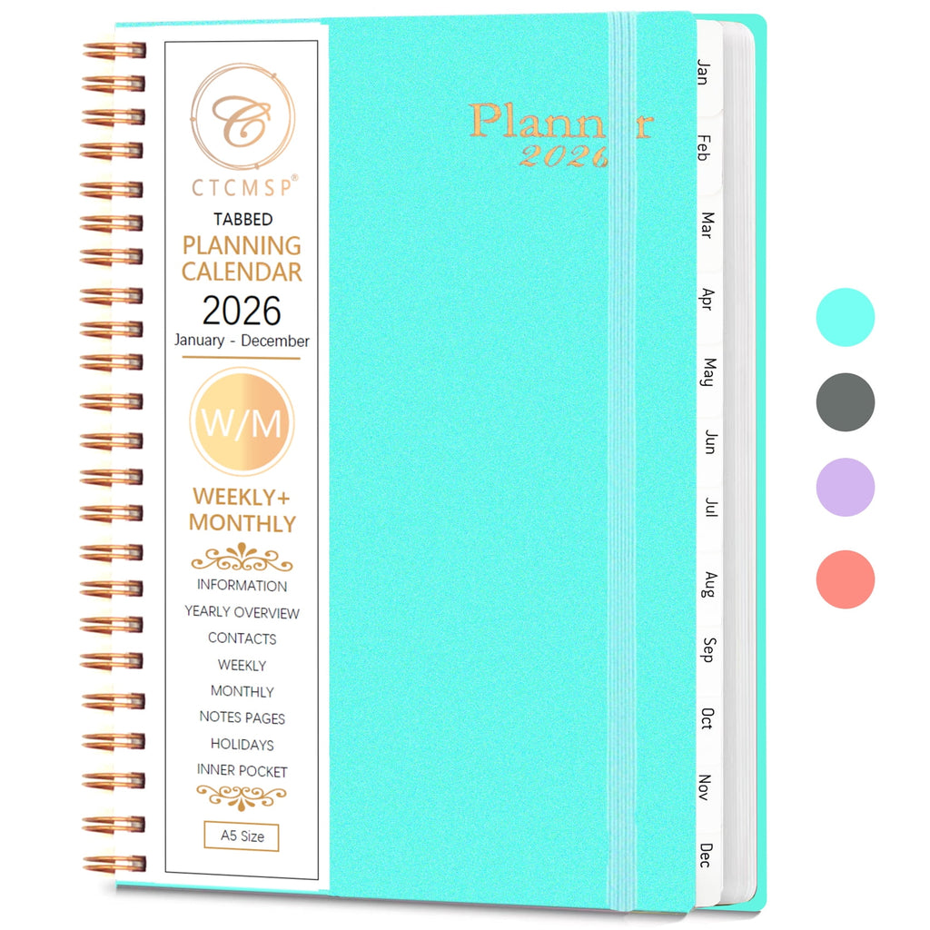 2026 Planner Calendar Notebook Weekly Monthly Planner 2026 for School Student Teacher Office Supplies-January- Decemb...