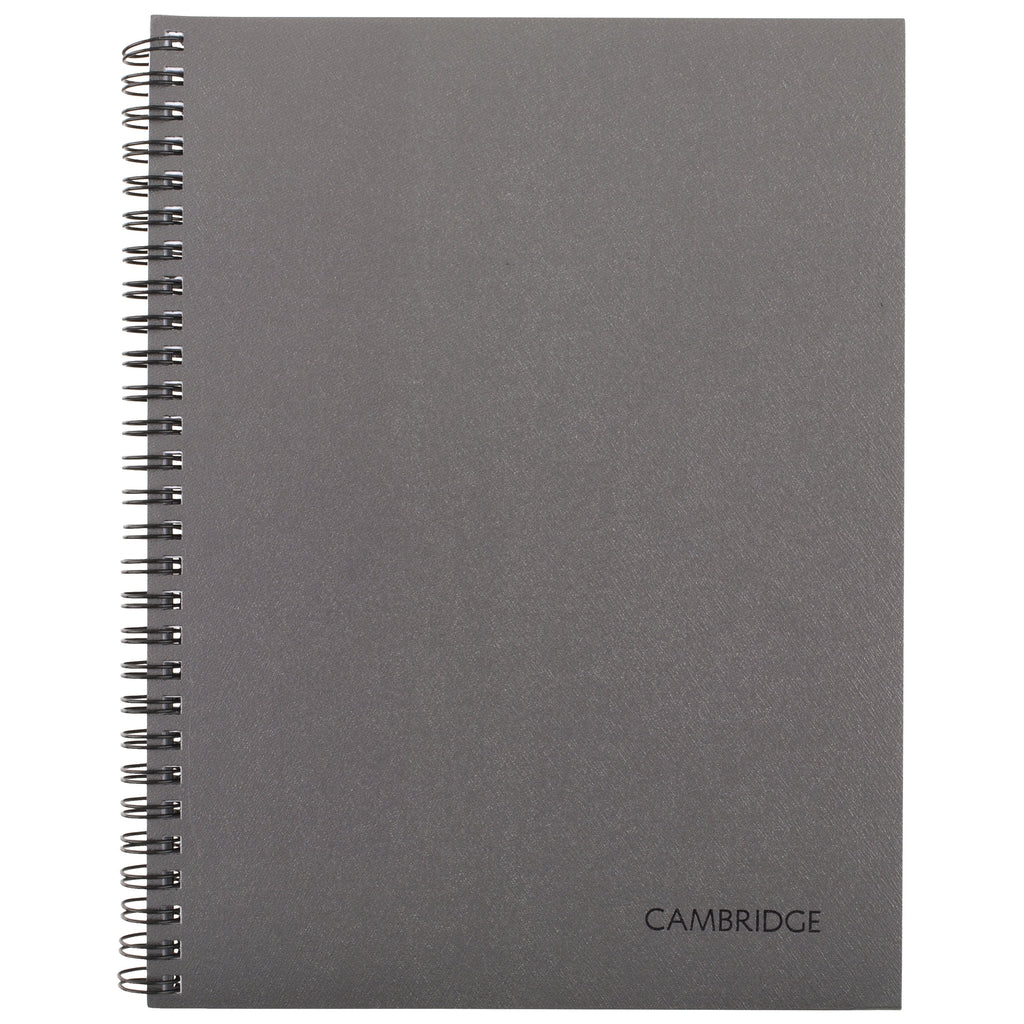 Business Notebook, 6.5" x 8.25", Gunmetal, Flexible Cover, Wirebound, 80 Sheets