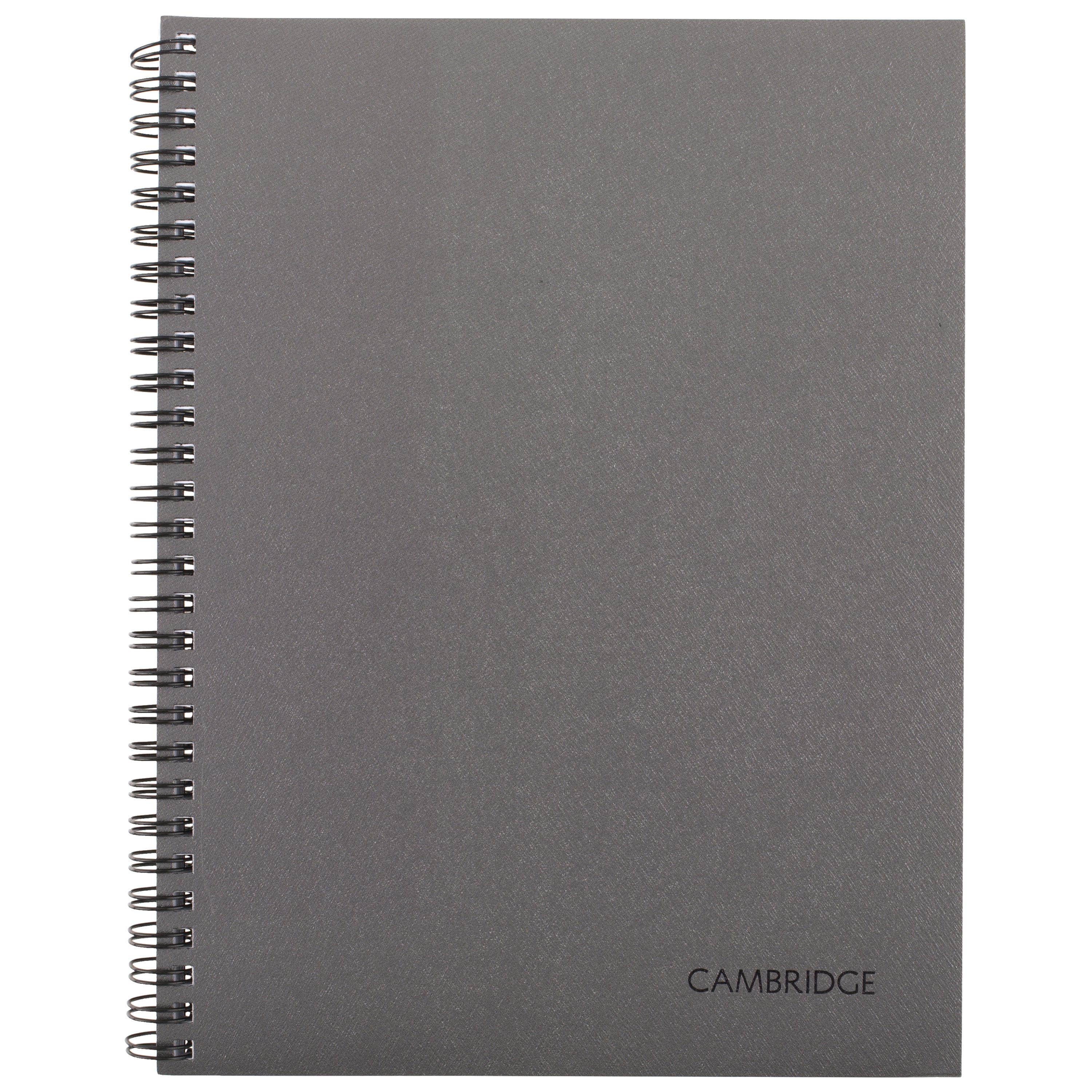 Business Notebook, 6.5" x 8.25", Gunmetal, Flexible Cover, Wirebound, 80 Sheets