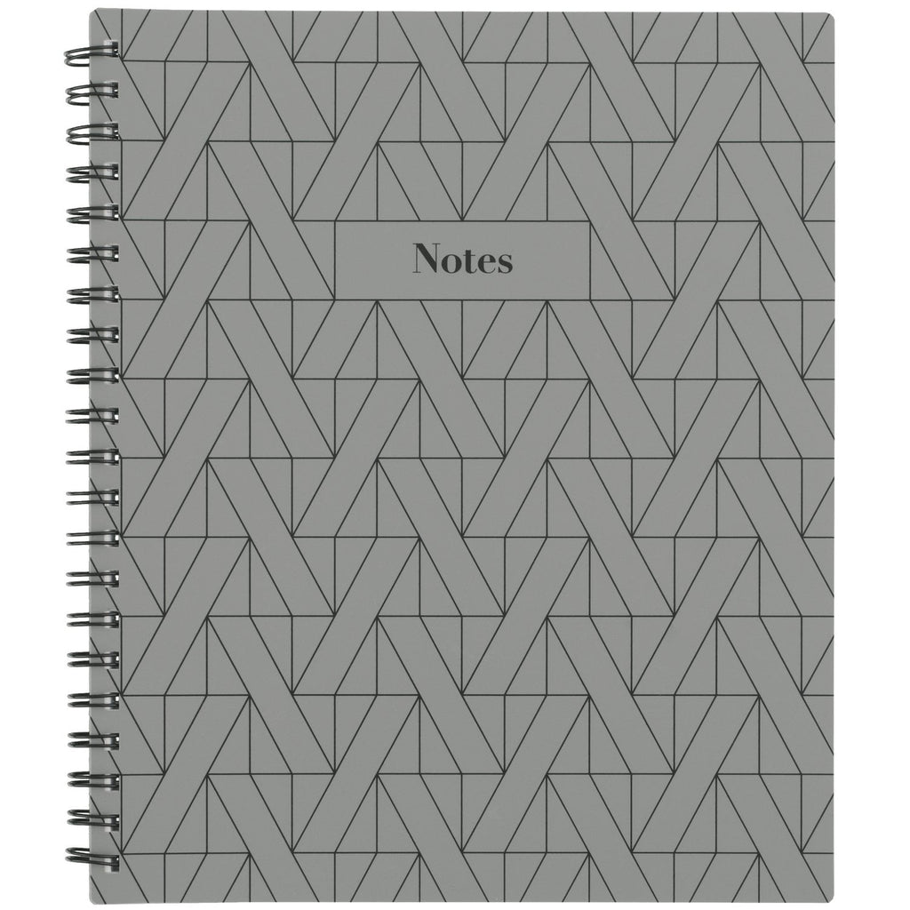 Cambridge Fashion Notebook, 80 Sheets, 8.5" x 11", Gray Geo