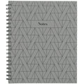 Cambridge Fashion Notebook, 80 Sheets, 8.5" x 11", Gray Geo