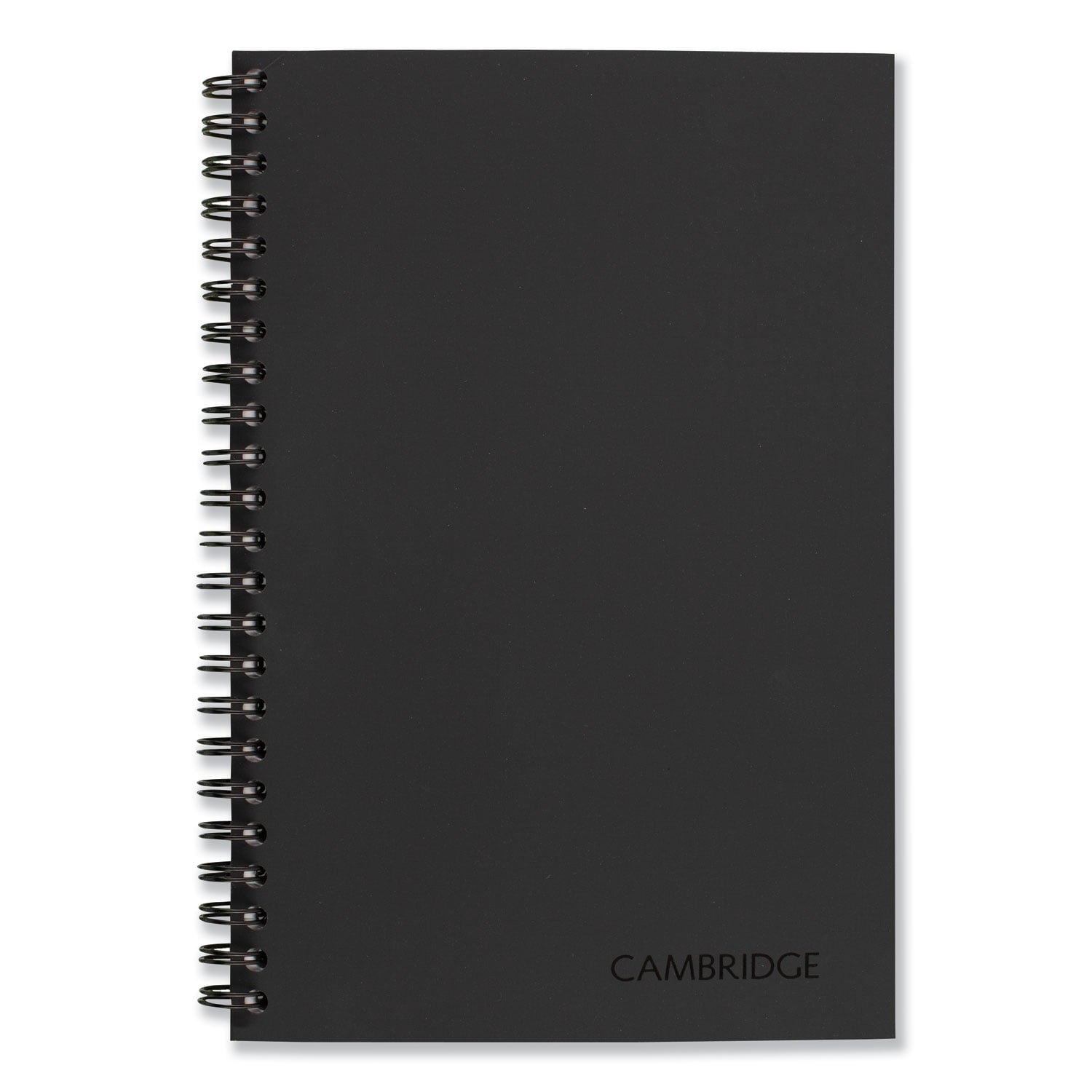 Cambridge Wire bound Business Notebook, Wide/Legal Rule, Black Cover, 8" x 5", 80 Sheets