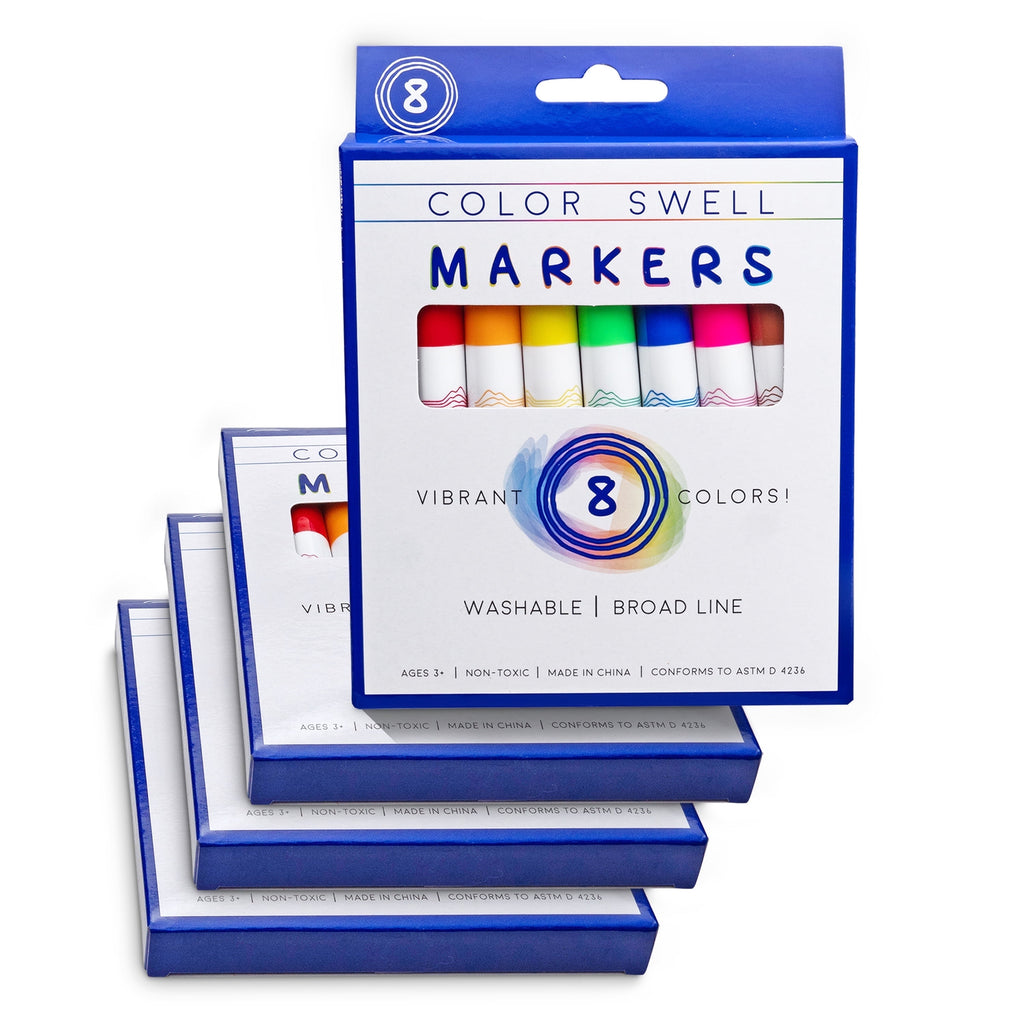 Washable Markers Bulk 4 Pack, 8 markers per pack, 32 total markers