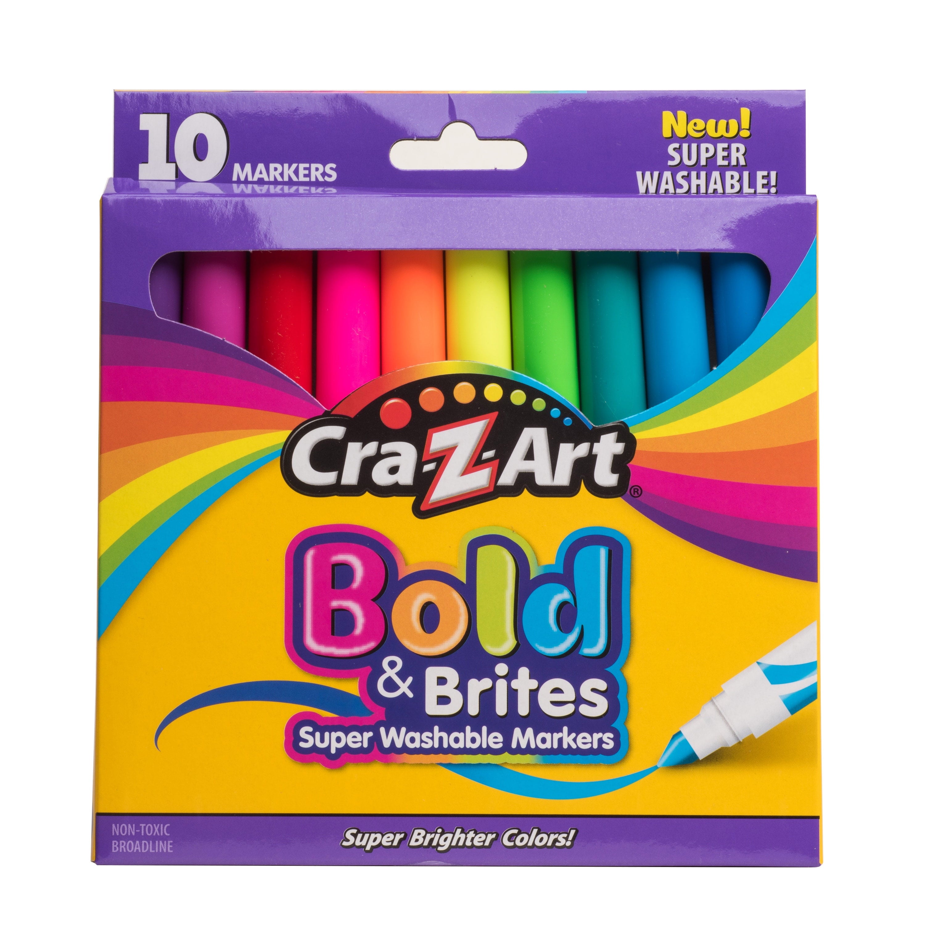 Super Washable Bold Brite Art Markers, 10 Count