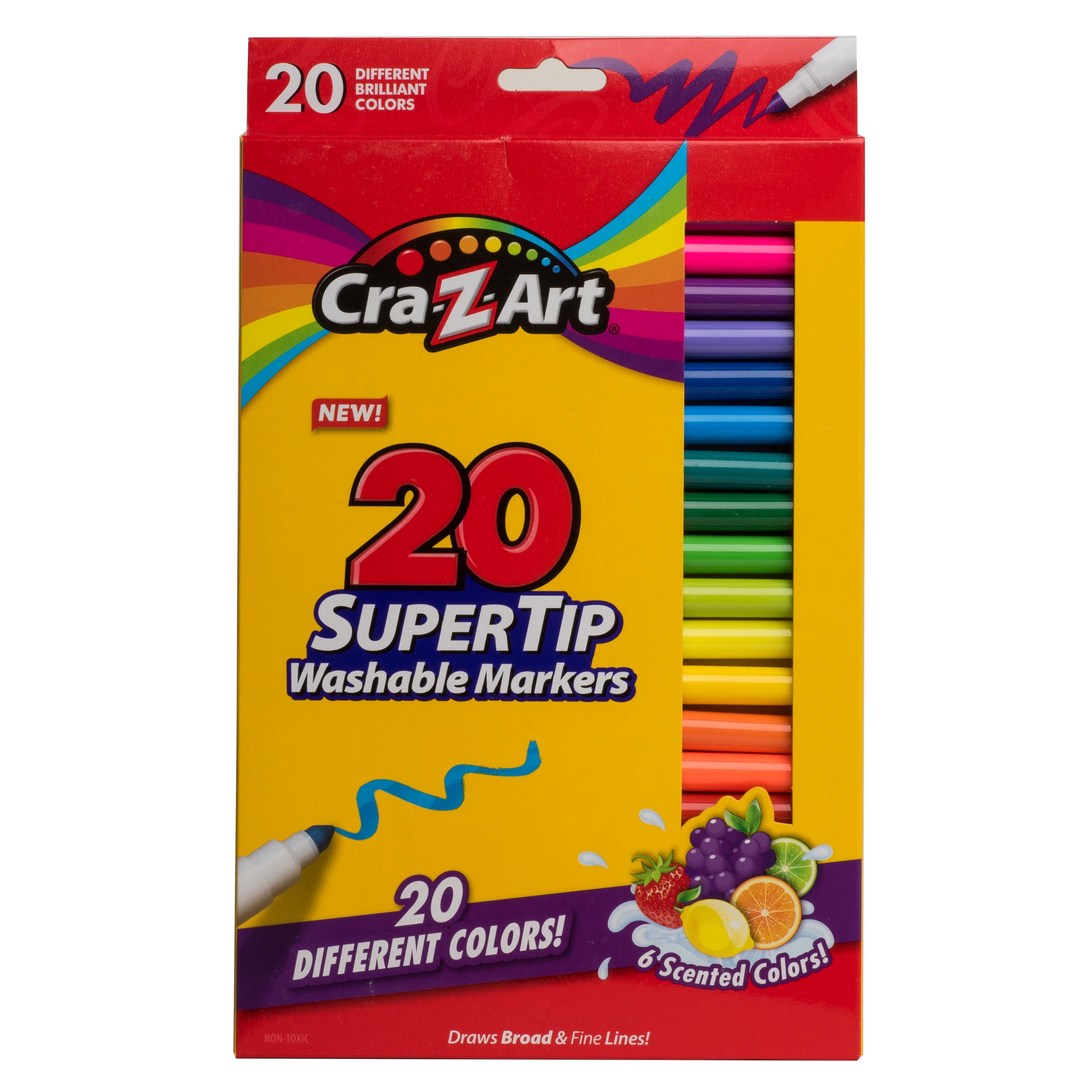 Washable Super Tip Art Markers, 20 Count