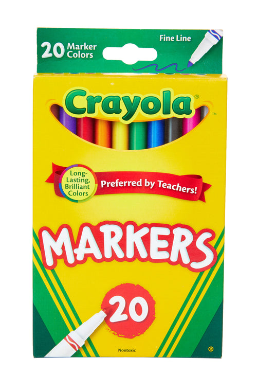 20 Ct Fine Line Classic Markers, Classroom Supplies for Teachers, Back to School Supplies for Kids