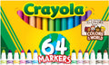 Broad Line Markers with Colors of The World, 64 Ct, Back to School Supplies, Child