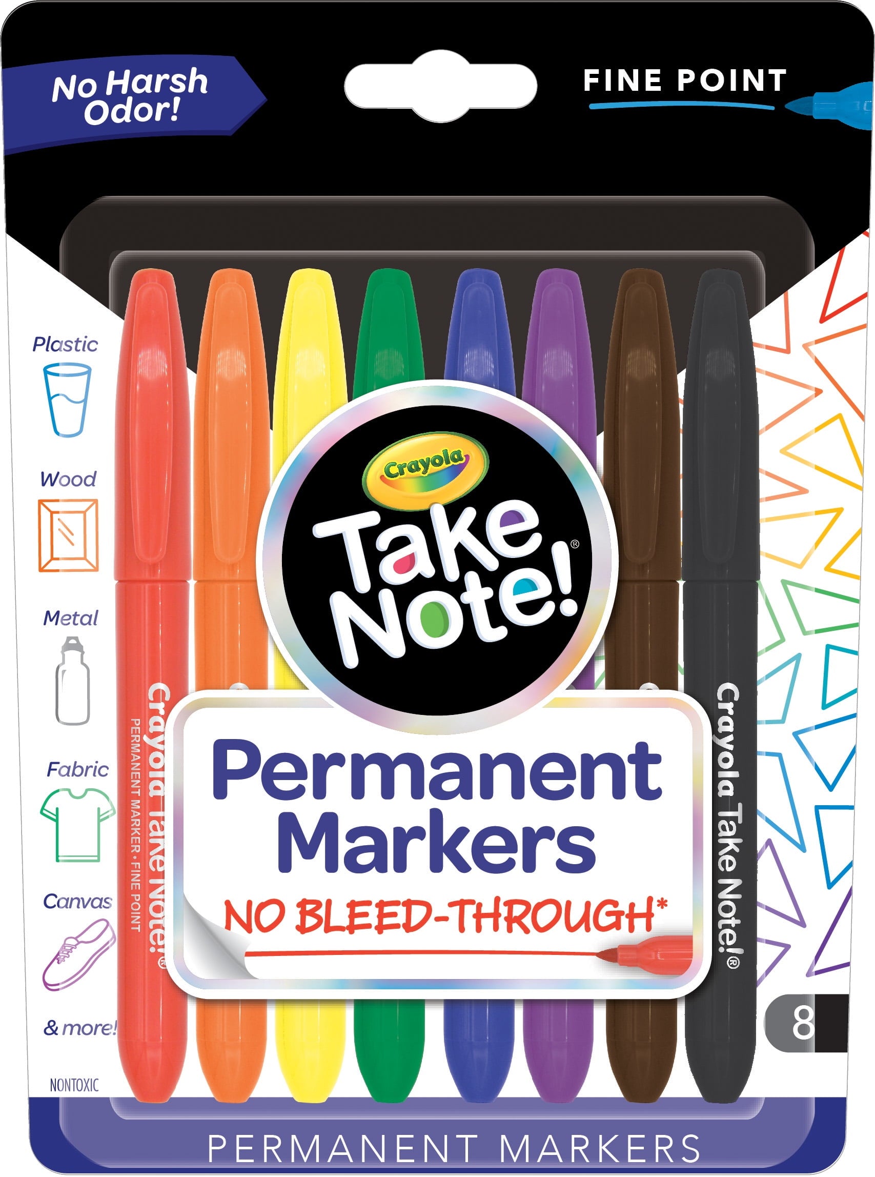Take Note Permanent Markers, 8 Count Assorted Colors