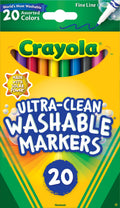 Ultra-Clean Washable Fine Line Markers, 20 Ct, School Supplies, Classroom Supplies for Teachers