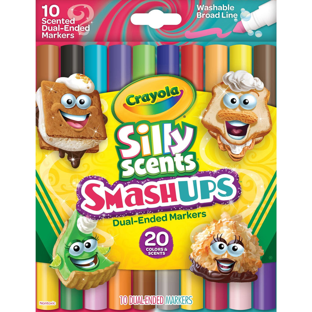 Washable Silly Scents Broad Line Markers, 10 Count, School Supplies, Gifts for Child