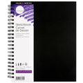 Daler-Rowney Simply... Sketchbook, Soft White Pages, (65lb/100g), Black Cover Wire Binding, 80 Sheet, 8.5" x 11"
