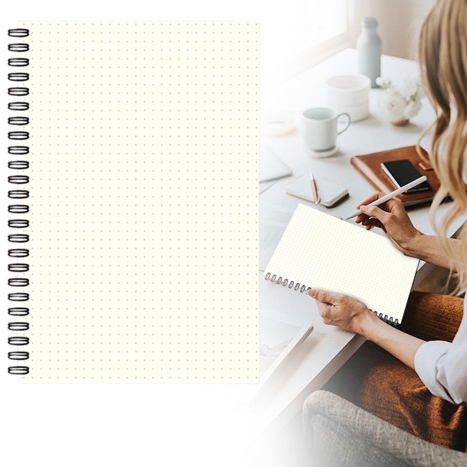 Dotted Notebook A5 Grid/Dot Notebook - 100-Page Heavyweight Paper for Work & Study | Minimalist Design with Lay-Flat ...