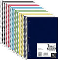 E-CLIPS USA Wide Ruled Single Subject Spiral Notebook, 50 GSM, 70 Sheets, 12 Pack