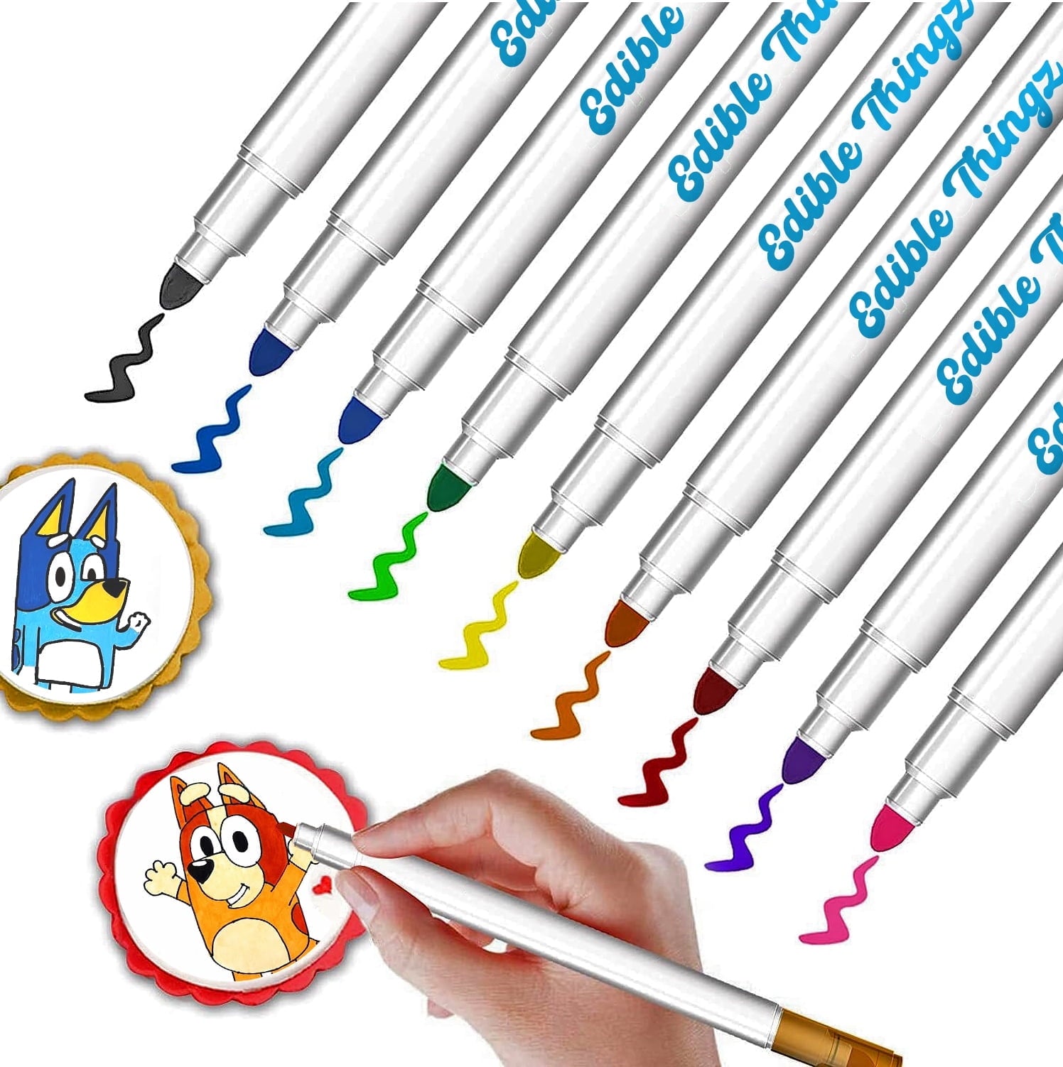 Edible Food Coloring Markers, Dual Sided Tips, Edible Gourmet Writer with Fine & Wide Tip for Decorating Cookies, Cak...
