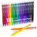 Erasable Gel Pens, 18 Colors Lineon Retractable Erasable Pens Clicker, Fine Point, Make Mistakes Disappear, Assorted Color Inks for Drawing