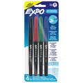 Wet Erase Markers, Semi-Permanent Markers, Assorted, Fine Tip, 4 Count