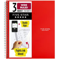 3 Subject Wide Ruled Wirebound Notebook, Color Choice Will Vary (04119) Any Random Single Notebook