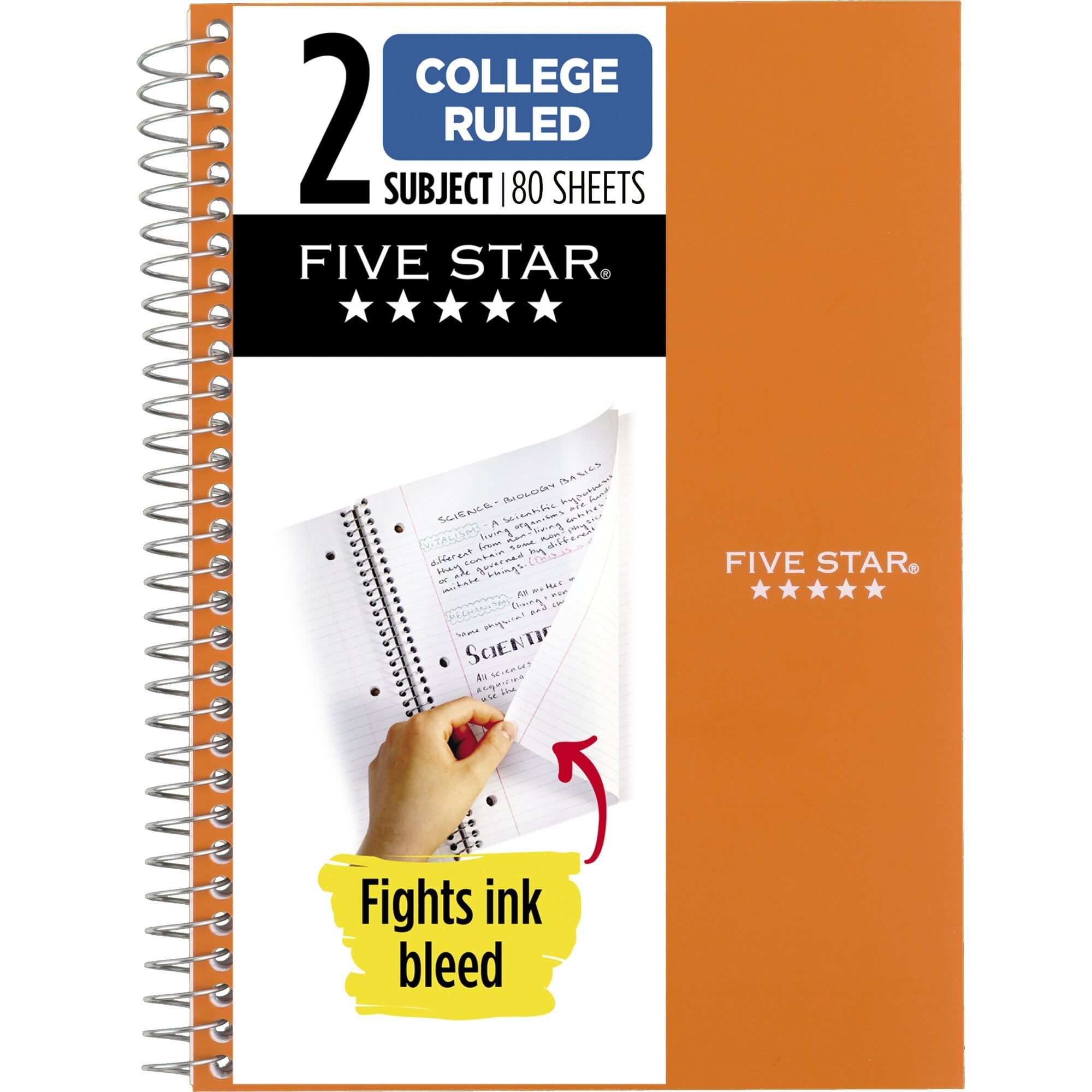 Spiral Notebook, 2 Subject, College Ruled, 6" x 9.5", Sedona Orange