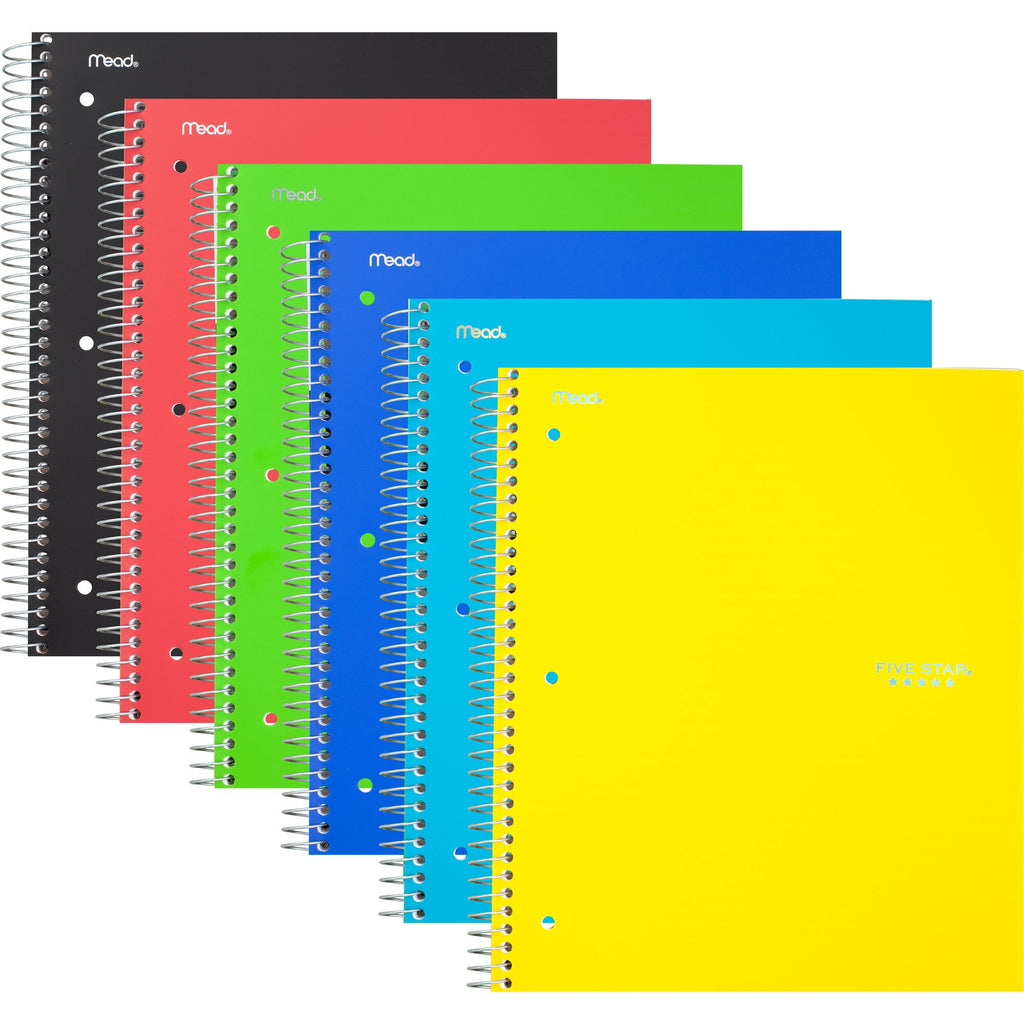 Spiral Notebook, 2 Subject, College Ruled Paper, 120 Sheets, 11" x 8-1/2", Color may vary