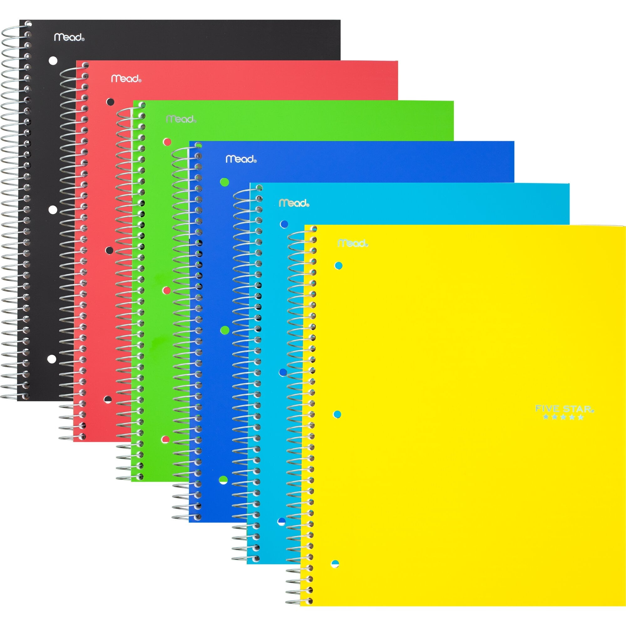 Spiral Notebook, 2 Subject, College Ruled Paper, 120 Sheets, 11" x 8-1/2", Color may vary